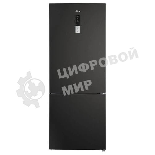 Холодильник Korting KNFC 72337 XN черный двухкамерный 324/108л морозилка снизу, No Frost