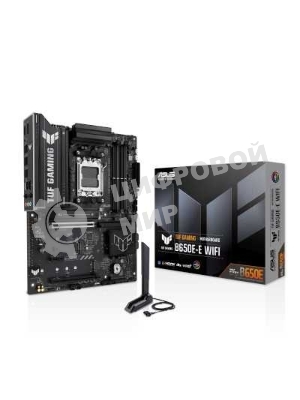 Материнская плата ASUS TUF GAMING B650-E WIFI, AM5, AMD B650, 4xDDR5, 4xSATA, 3xM.2, 1xPCIe 4.0 x16, 1xPCIe 4.0 x16, 1xPCIe x1, 1xDP, 1xHDMI, 1x2.5Gb LAN, Wi-Fi 6E, Bluetooth 5.3, 2xUSB-C (1x10Gbps, 1x20Gbps), 3xUSB-A 5Gbps, 2xUSB-A 10Gbps, 3xUSB-A 2.0, 5x3.5 мм, 7.1, ATX