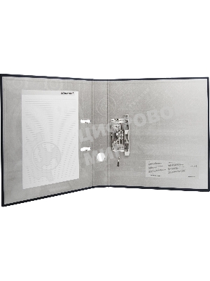 Папка-регистратор Silwerhof A4 75мм ПВХ/бумага черный без. окант. сборная (упак.:2шт)