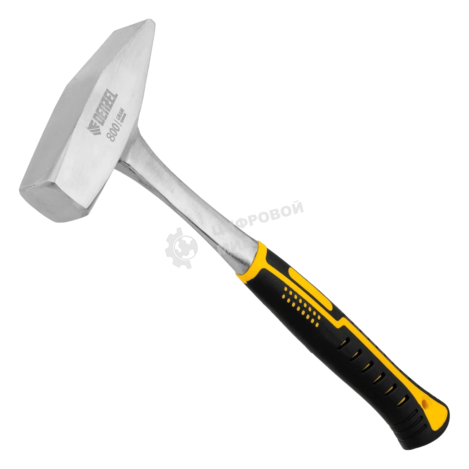 Молоток слесарный Denzel 800 г, цельнометаллический, двухкомпонентная рукоятка