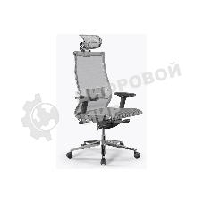 Кресло Метта Samurai S-3 белый сиденье белый сетка с подголов. крестов. металл хром