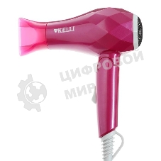 Фен Kelli KL-1124 розовый, 1800 Вт, компактный