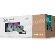 Система жидкостного охлаждения DEEPCOOL LT240 ARGb черный, 120 мм, алюминий/медь, 2400 об/мин, 38.71 дБ, 4 pin, 280 Вт