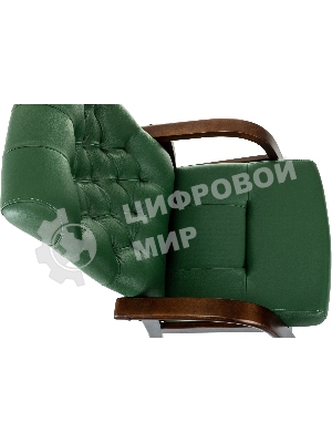 Кресло Бюрократ T-9928WALNUT-CF зеленый, кожа