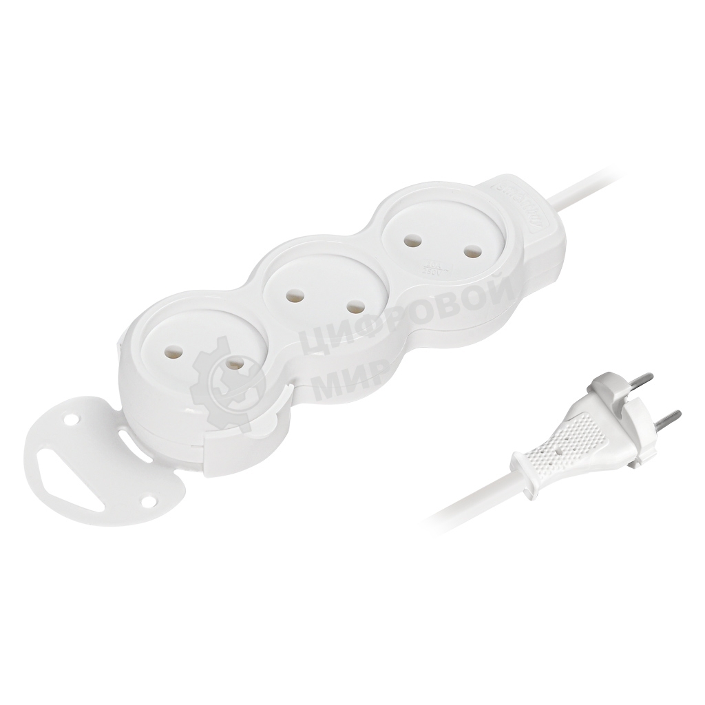Удлинитель бытовой Smartbuy (SBE-10-3-10m-N) 3 гн х 10,0 м белый