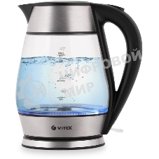 Чайник Vitek VT-7037(TR) Мощность 2200 Вт Макс. объем 1,7 л Корпус из термостойкого стекла.