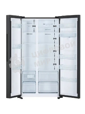 Холодильник Gorenje NRR9185EABXLWD черный матовый двухкамерный 353/191л морозилка снизу, No Frost, Side by Side