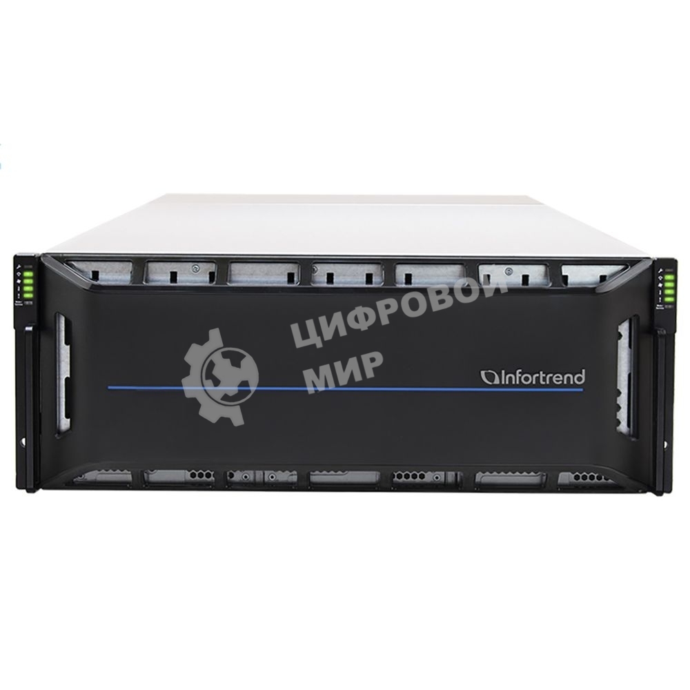 Сетевой накопитель Infortrend CS 2060D-J 4U/60bay, scale-out NAS, dual nodes subsystem including 2x4 Core CPU, 128Gb (8x16Gb), 8x10GbE(SFP+), 4x12Gb/s SAS EXP. Ports, 2x(PSU+FAN), 2x(SuperCap.+flash), 60 x 3.5