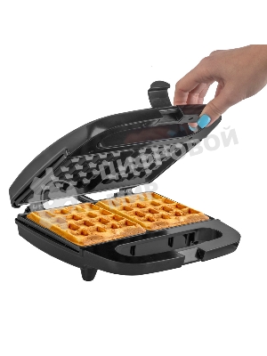 Вафельница Endever Skyline WM-22 черный, 850 Вт, на 2 вафли, автом. терморегулятор, размеры 22,6x22,4 см
