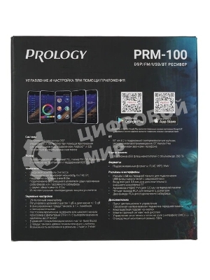 Автомагнитола Prology PRM-100, 1 DIN, Bluetooth, USB Type-A, AUX, пульт ДУ