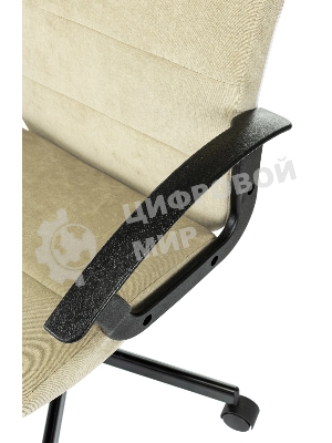 Кресло офисное Бюрократ Triest Fabric песочный Light-21 крестов. металл черный