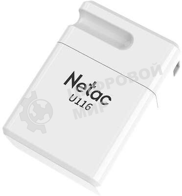 Флешка USB Netac U116 mini (NT03U116N-032G-32WH USB), 32Gb, USB 3.2, R/W 90/30, белый