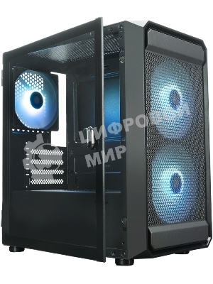 Компьютерный корпус XASTRA A303M 3ARGb Black mATX/Mesh/ tempered glass / 2x140мм + 1x120мм ARGb PWM fans/ Door/ A303M-2FC14A-1FC12A-D