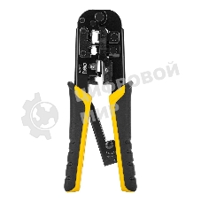 Обжимные клещи Deli DL4971 4P,6P,8P Размер: 200 мм. Спецификация обжима: 4P, 6P, 8P. Сталь A3 с черным покрытием. Ручка из ПВХ и ТПР. Храповой механизм. Подходит для витой пары UTP/STP и телефонных кабелей.