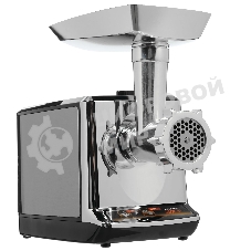 Мясорубка электрическая Sakura SA-6419BK Premium серебристый/черный, 2000 Вт, 2.0 кг/мин, реверс, защита от перегрузки, насадки - 2