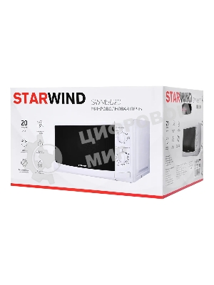 Микроволновая печь Starwind SWM5620 белый, 20 л, 700 Вт, переключатели - поворотный механизм