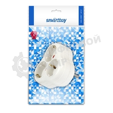Тройник Smartbuy (SBE-16-A01-3z) 3 гнезда с заземлением круглый белый 16А 250В