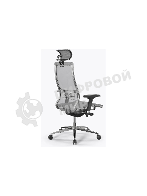 Кресло Метта Samurai S-3 белый сиденье белый сетка с подголов. крестов. металл хром