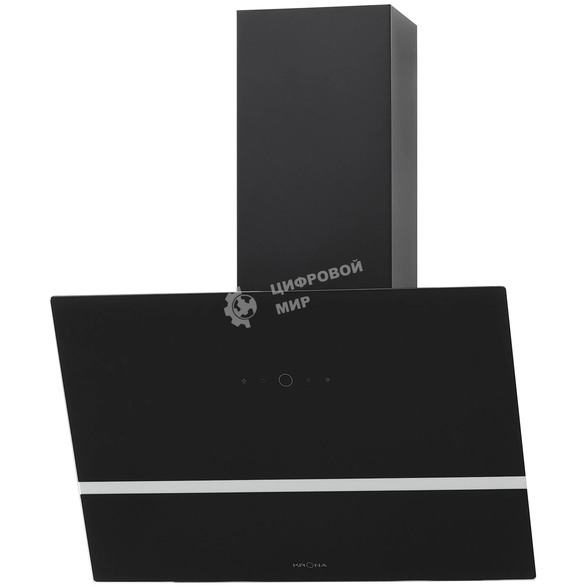 Вытяжка наклонная KRONA Bruna 600 S черный/серебристый, 59.5 см, 1300 куб. м/ч, 56 дБ