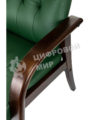 Кресло Бюрократ T-9928WALNUT-CF зеленый, кожа