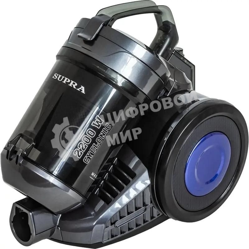 Пылесос Supra VCS-2410 синий/черный, 380/2200 Вт, уборка сухая, пылесборник контейнер, 1.5 л