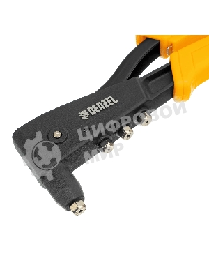 Заклепочник ручной Denzel 255 мм, литой, усиленный, заклепки 2,4-3,2-4,0-4,8 мм