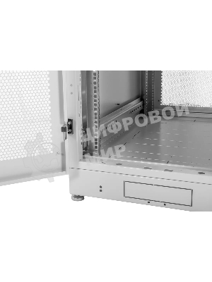 Шкаф телекоммуникационный напольный 42U (600 × 1000) дверь перфорированная, задние двойные перф.