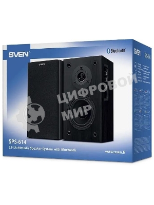 Акустическая система SVEN SPS-614 2.0 (2x20W, Bluetooth, дерево, black)
