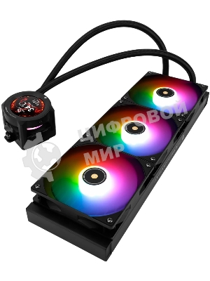 Система жидкостного охлаждения Thermalright Core Vision 360 (360mm, LED, Black, ARGB/Fans: 3x120mm, 72.37CFM, 27.7dBA, 2000RPM/Pump height 66mm, Rad thickness 27mm/S: 1700, 1200, 1851, 115X, 2011, 2066, AM5, AM4)