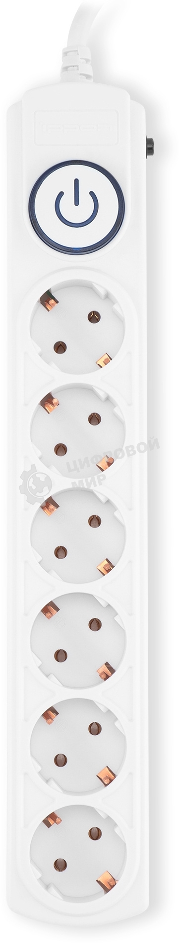 Сетевой фильтр Ippon BK-6-EU-5-10-W 5 м, 6 розеток, белый, коробка