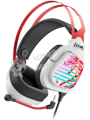 Гарнитура Bloody G560 Naraka белый/красный, проводная, подсветка