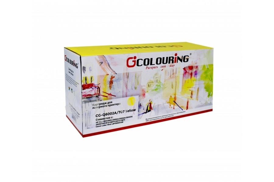 Картридж лазерный Colouring CG-Q6002A/707 желтый (2000 стр.) для HP CLJ 1600/2600n/2600dn/2600dtn/2605DN/2605DTN/CM1015MFP/CM1017MFP Canon Laser Shot LBP5000/5100