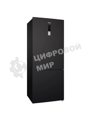 Холодильник Korting KNFC 72337 XN черный двухкамерный 324/108л морозилка снизу, No Frost