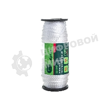 Шнур крученый полипропиленовый Сибртех 2 мм, L 50 м, 38 кгс, на катушке, белый