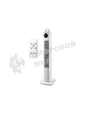 Колонный вентилятор BRAYER BR4957, эл.упр.,пульт ДУ,вращение,мощ-ть60Вт, LED дисплей, 3 скор.Таймер
