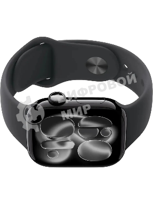 Умные часы Apple Watch Series 11 A3331 42мм OLED корп.черный Sport Band рем.черный разм.брасл.:140-190мм (MEQT4LW/A)