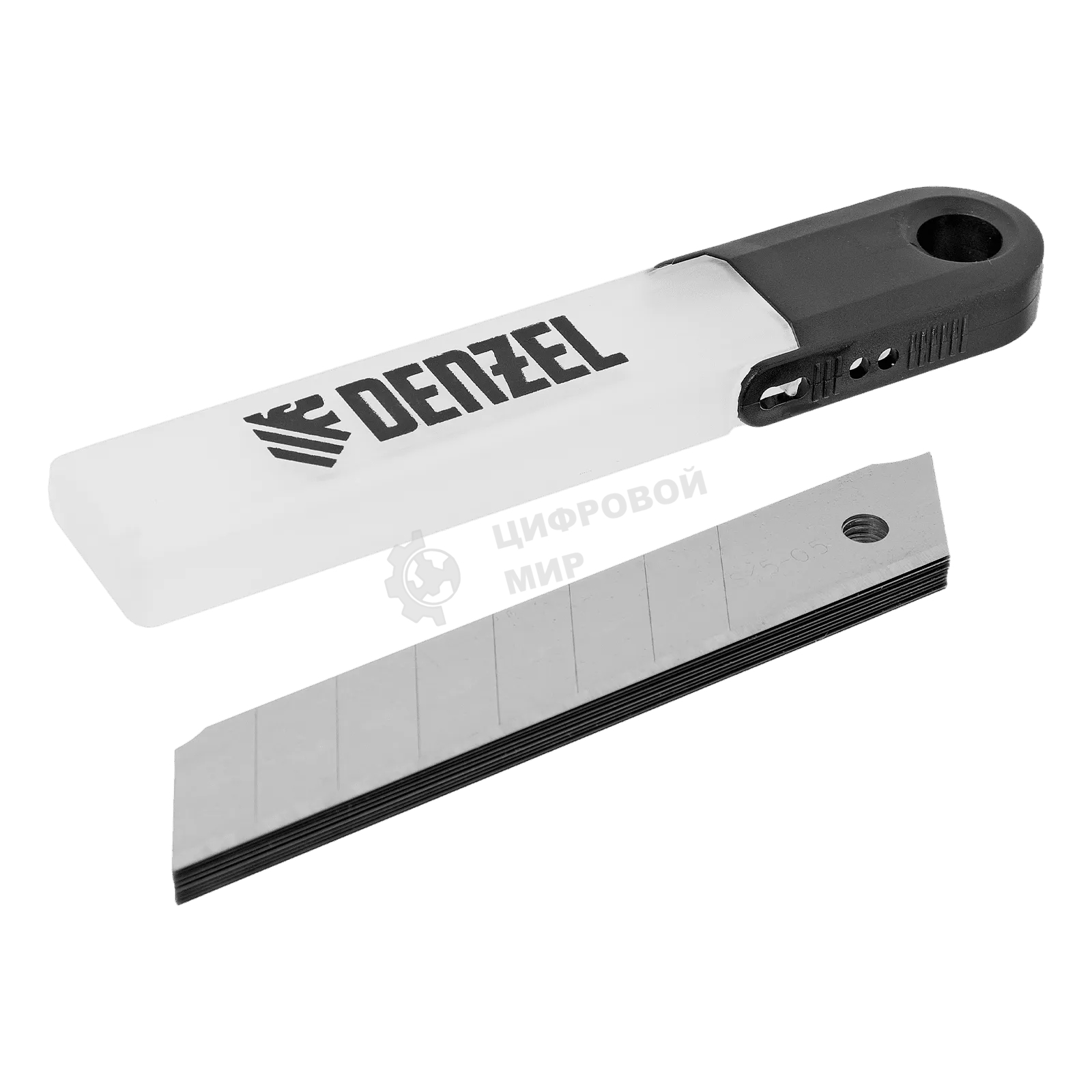 Лезвия Denzel 18 мм, сталь SK5 - 0,5 мм, 10 шт.