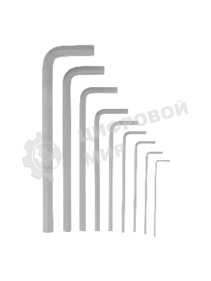 Набор ключей имбусовых Denzel, HEX, 1,5-10 мм, CrV, 9 шт., удлиненные