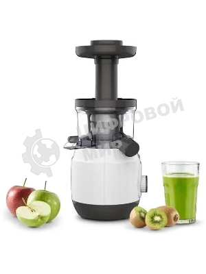 Соковыжималка Moulinex ZU150110 белый/черный, шнековая вертикальная, 150 Вт, 800 мл, электронное, реверс