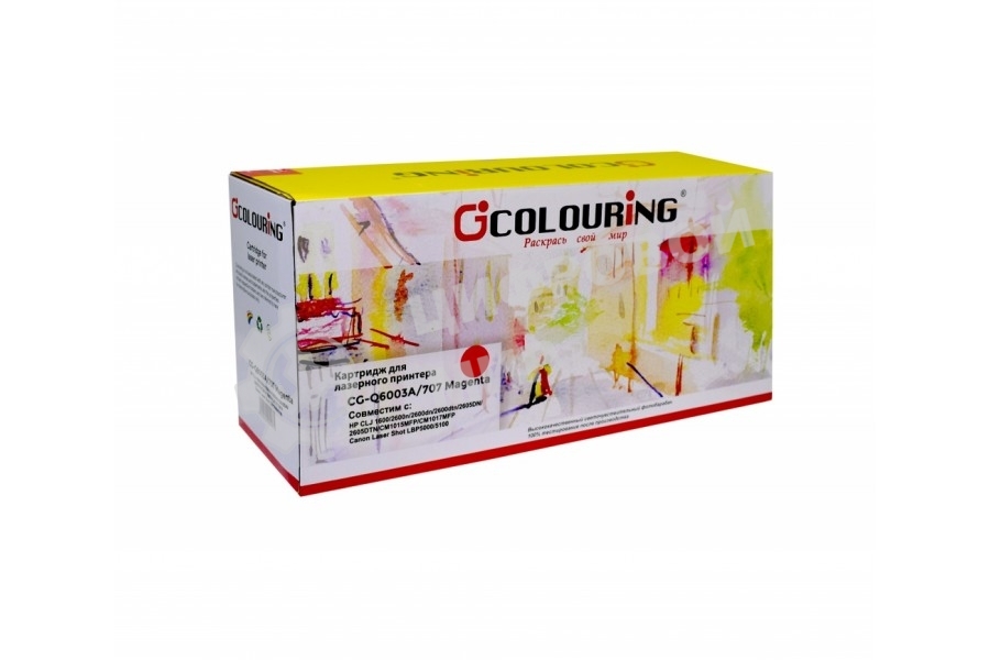 Картридж лазерный Colouring CG-Q6003A/707 пурпурный (2000 стр.) для HP CLJ 1600/2600n/2600dn/2600dtn/2605DN/2605DTN/CM1015MFP/CM1017MFP Canon Laser Shot LBP5000/5100