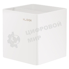 Подставка Deli ENS011белый Nusign 2 отделения для письменных принадлежностей, 84х84х86мм, белый, пластик