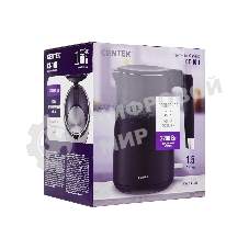 Чайник электрический Centek CT-1011 черный, 2200 Вт, 1.5 л
