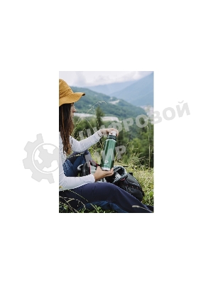 Термос Арктика 106-1200 зеленый, узкое горло 1,2 л, американский дизайн, антивандальное покрытие, две чашки, холод/тепло 32 ч