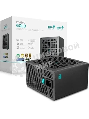 Блок питания Deepcool/GamerStorm PQ650G (ATX 3.1, 650W, Full Cable Management, PWM 120мм fan, 80 PLUS GOLD, Active PFC + Half Bridge + DC/DC, Full Japanese Capasitors, Gen5 PCIe) RET