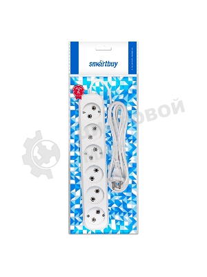 Удлинитель Smartbuy, 6 гнезд 3 метра 10А/2,2 кВт без заземления ПВС 2х1,0 (SBE-10-6-03-N)