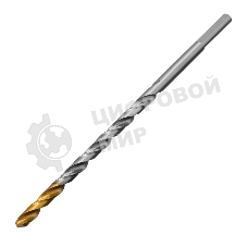 Сверло спиральное по металлу Denzel 5 х 132 мм, Р6М5, Golden Tip, удлиненное