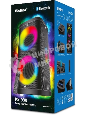 Колонка порт. SVEN АС PS-930 черный 150W 1.0 BT/3.5Jack 7200mAh