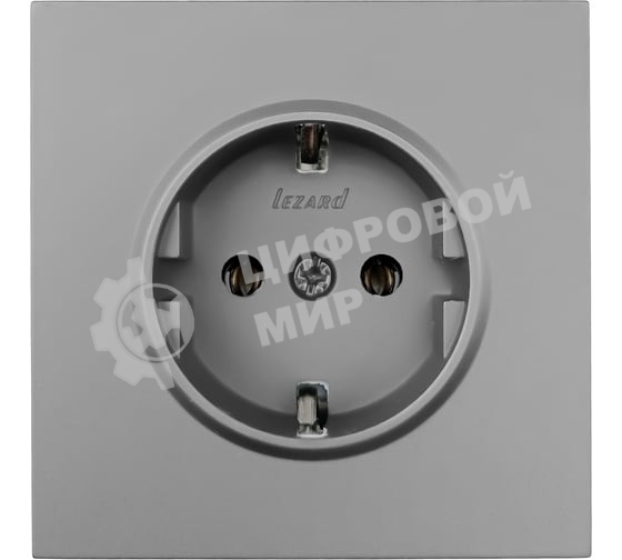Розетка 1-мест. LEZARD с/з ПБТ СП ZIMA IP20 16А безвинт. зажим серый матовый 704-7488-122BQC