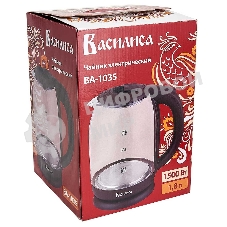 Чайник электрический ВАСИЛИСА ВА-1035 1.8 л, стекло, коричневый, 1500 Вт, (12)