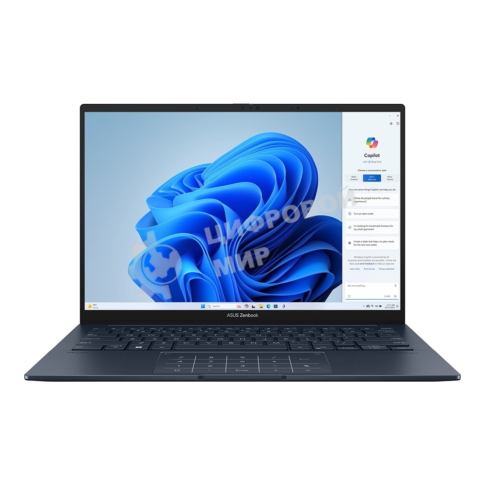 Ноутбук ASUS Zenbook 14 OLED UX3405CA-PP188 синий Intel Core Ultra 9 285H 3700MHz/14